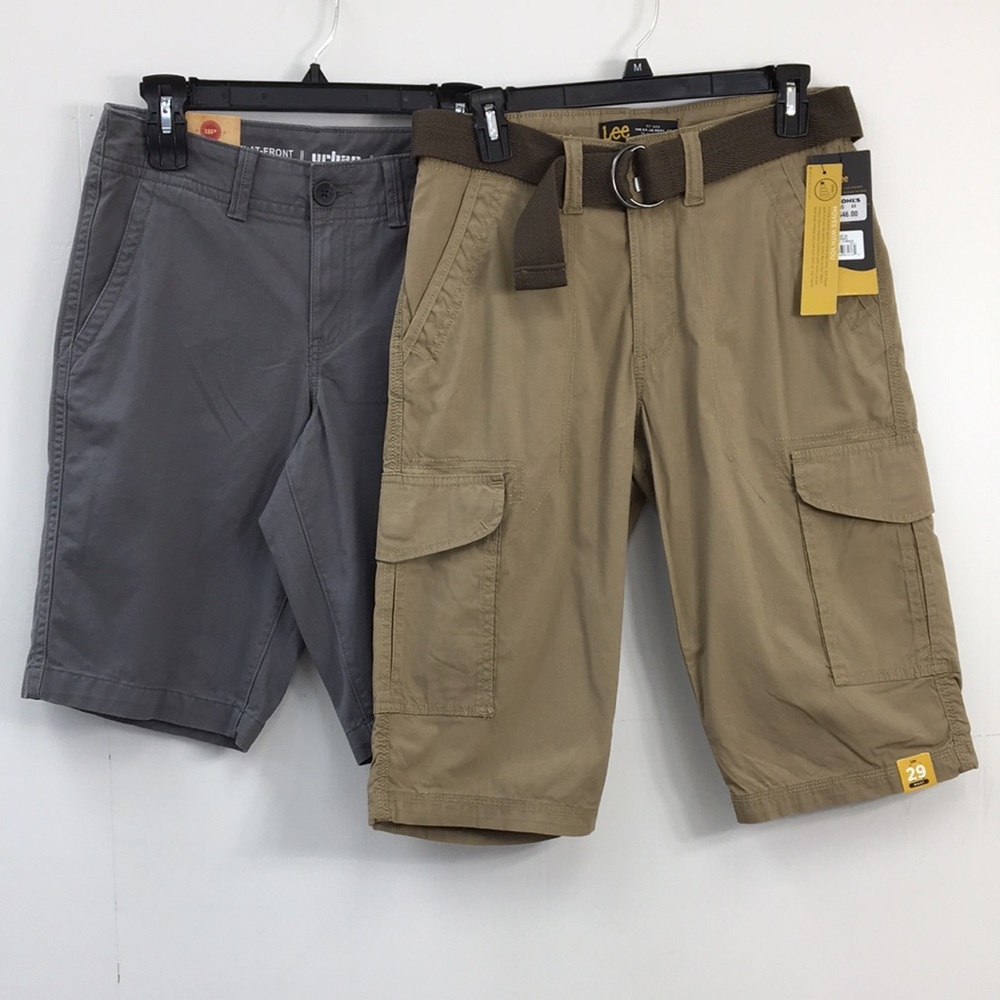 Urban Pipeline/LEE Mens Cargo Shorts Bundle of 2 Size 29 Brand NEW With Tag